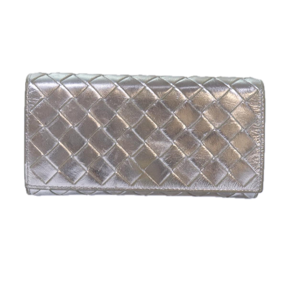 Bottega Veneta Silver Leather Wallet 