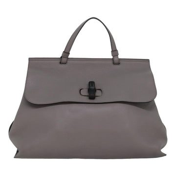 Gucci Bamboo daily Grey Leather Handbag 