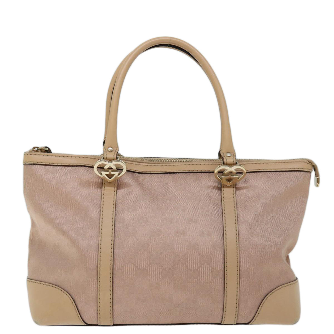 Gucci Lovely heart Pink Canvas Handbag 