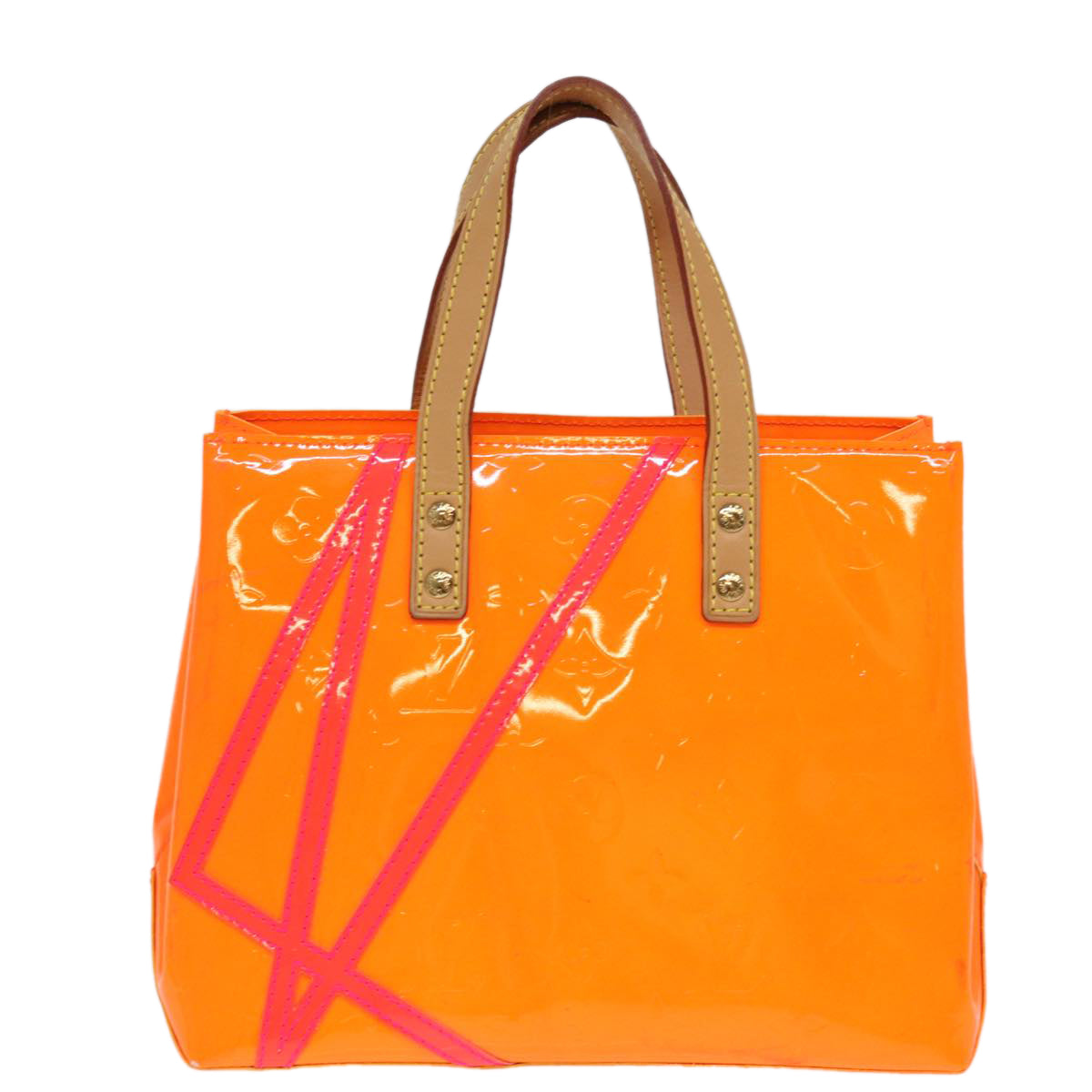 Louis Vuitton Reade Orange Patent Leather Handbag 