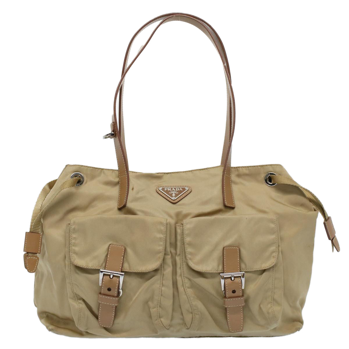 Prada Cabas Beige Synthetic Tote Bag