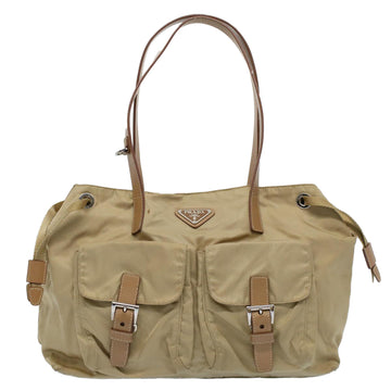 Prada Cabas Beige Synthetic Tote Bag