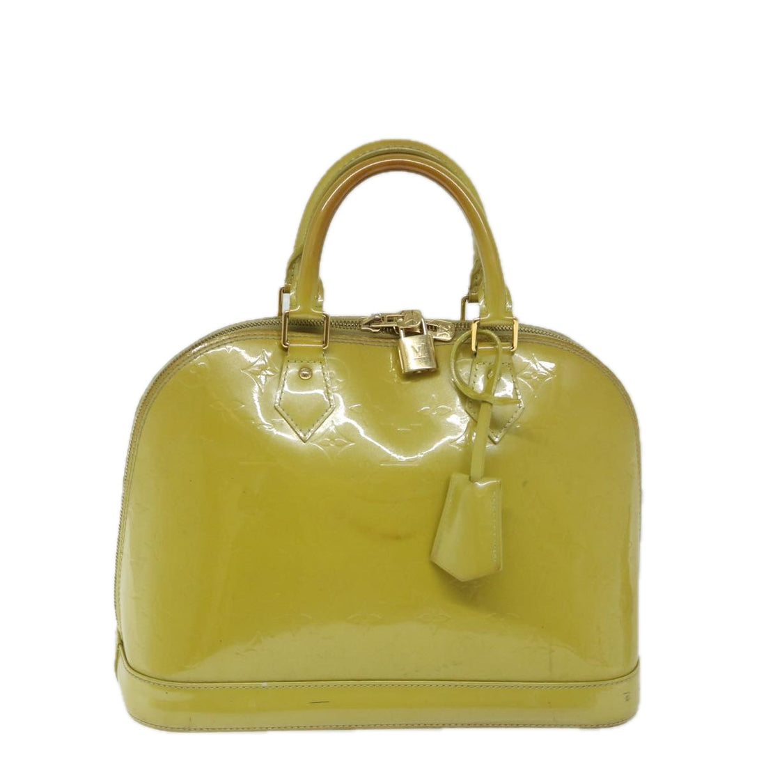 Louis Vuitton Alma Green Patent Leather Handbag 