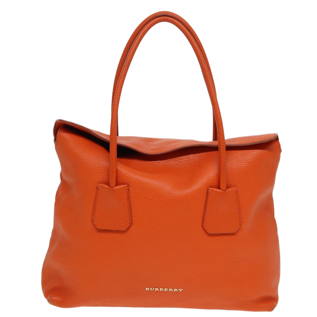 Burberry Babylone BB Orange Leather Handbag 