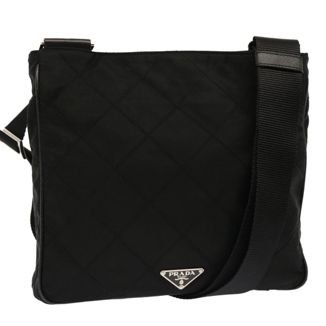 Prada Tessuto Black Cotton Shoulder Bag