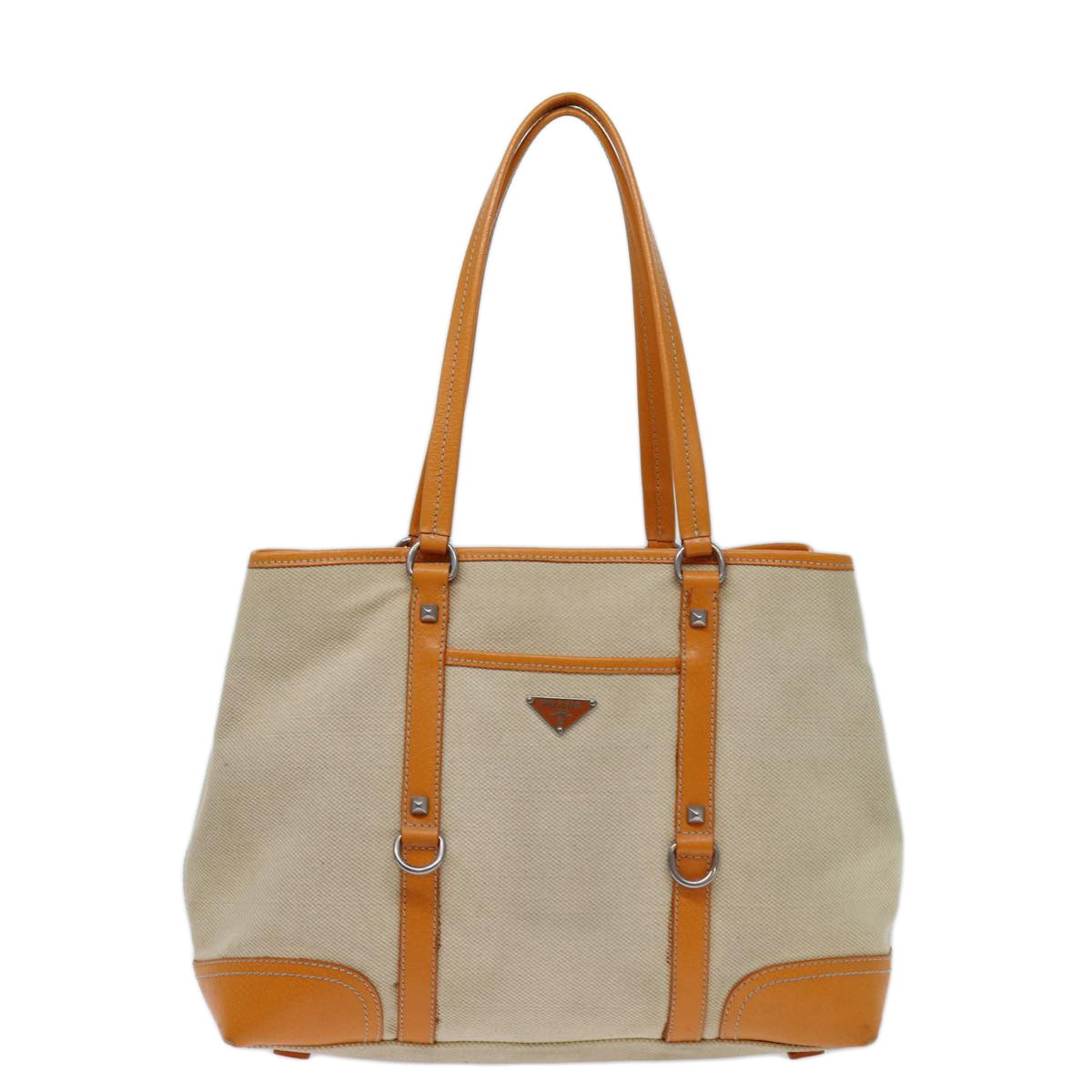 Prada Cabas Beige Canvas Tote Bag