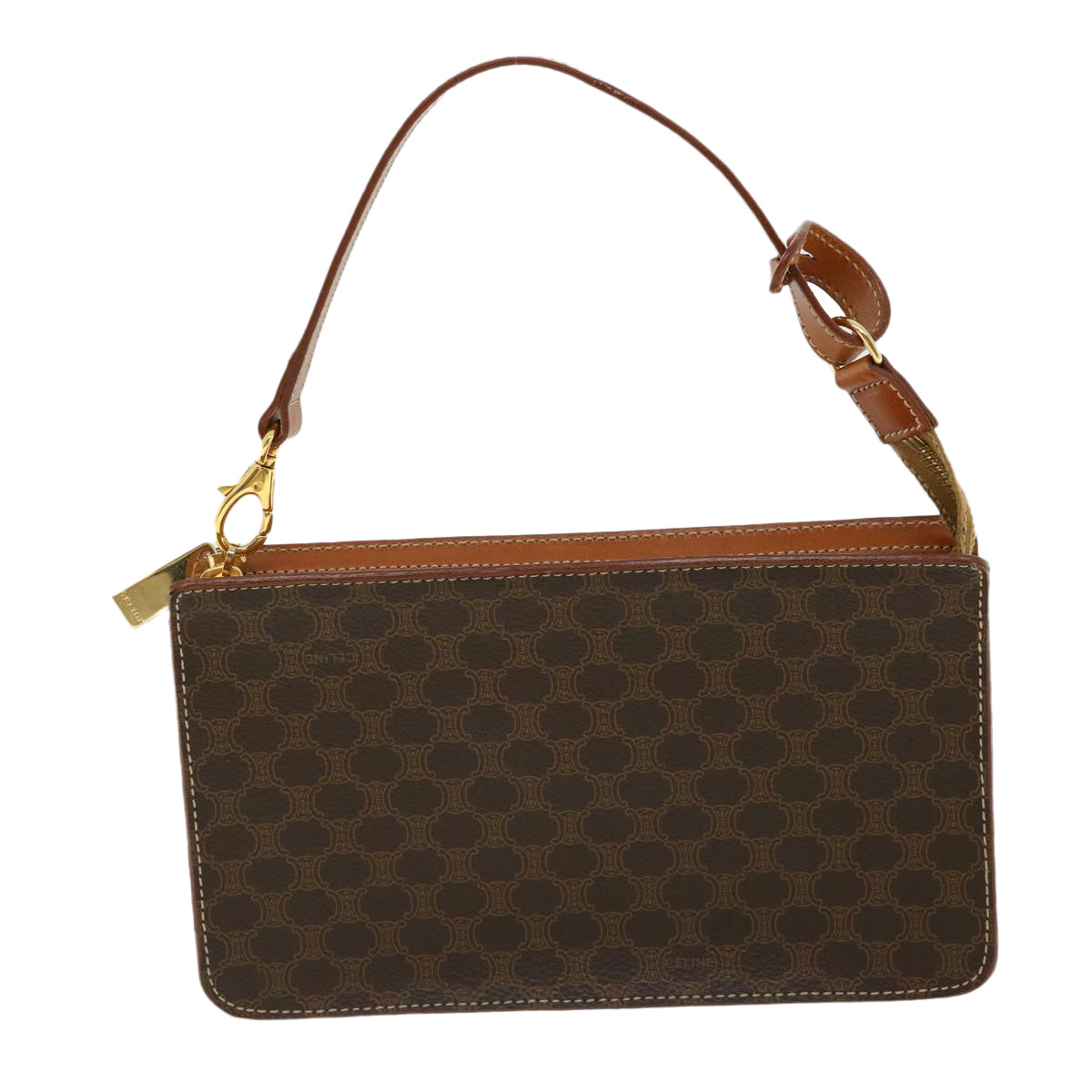 Céline Macadam Brown Canvas Handbag 