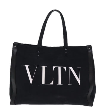 Valentino Garavani VLTN Black Canvas Tote Bag