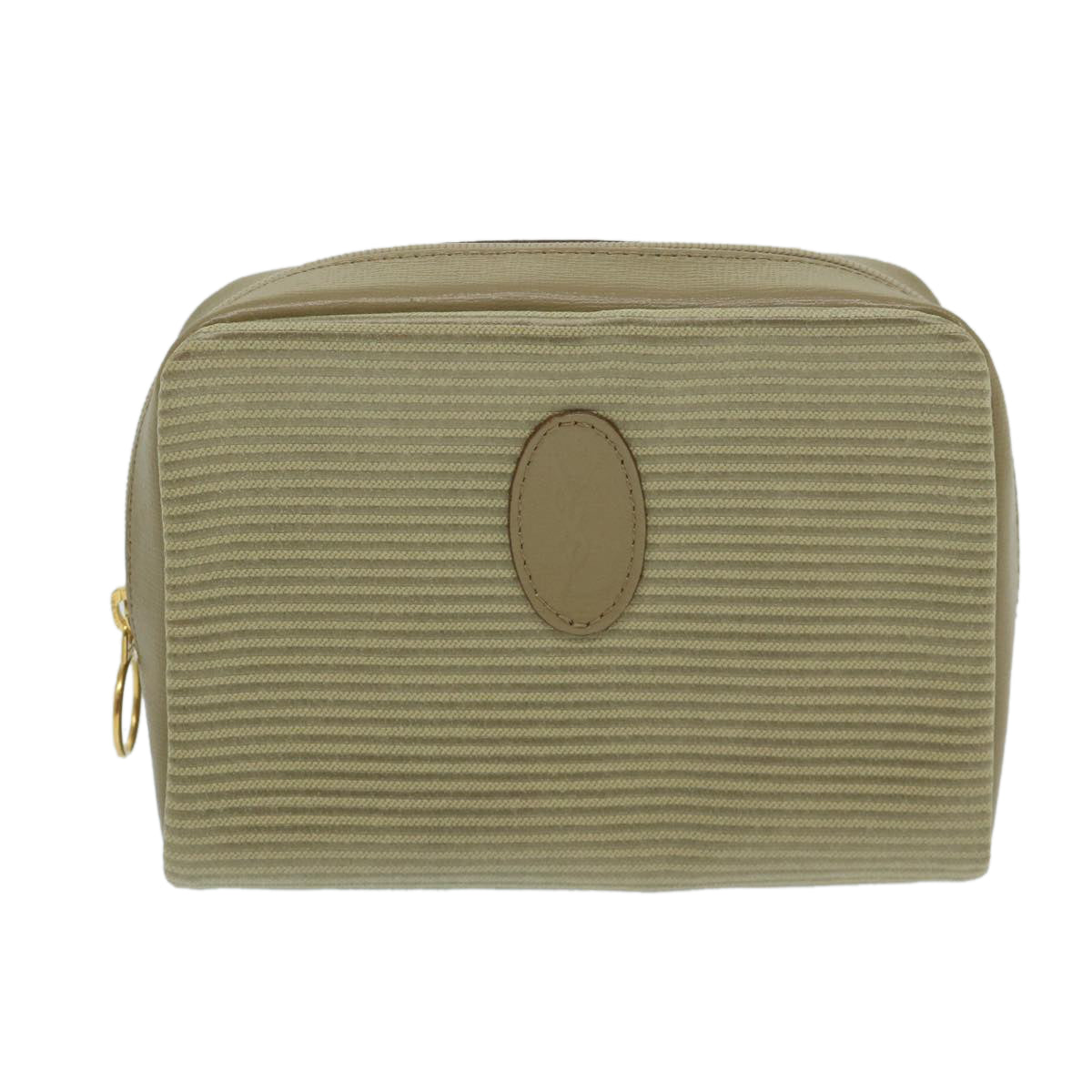 Yves Saint Laurent Beige Canvas Clutch Bag