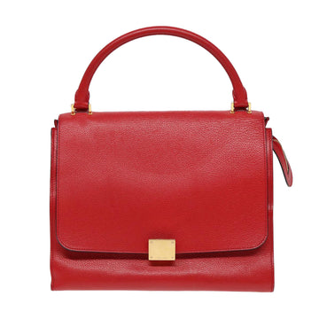 Céline Trapèze Red Leather Handbag 