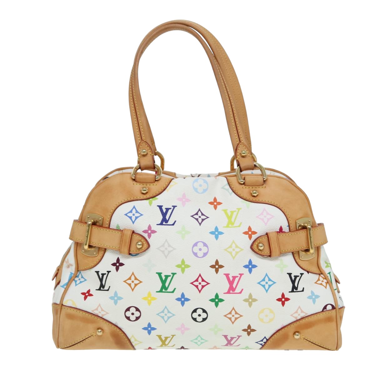 Louis Vuitton Claudia White Canvas Handbag 