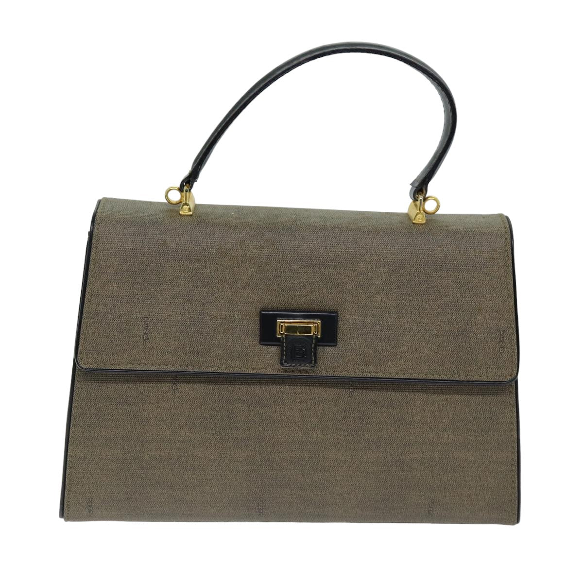 Fendi Grey Canvas Handbag 