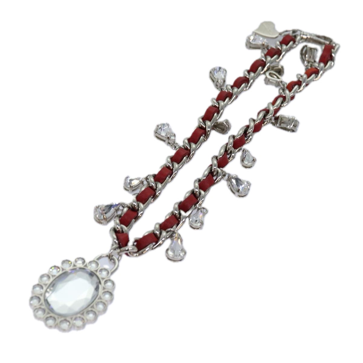 Miu Miu Red Metal Necklace 