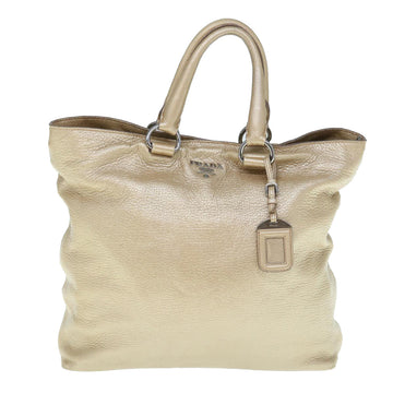 Prada Vitello Gold Leather Handbag 