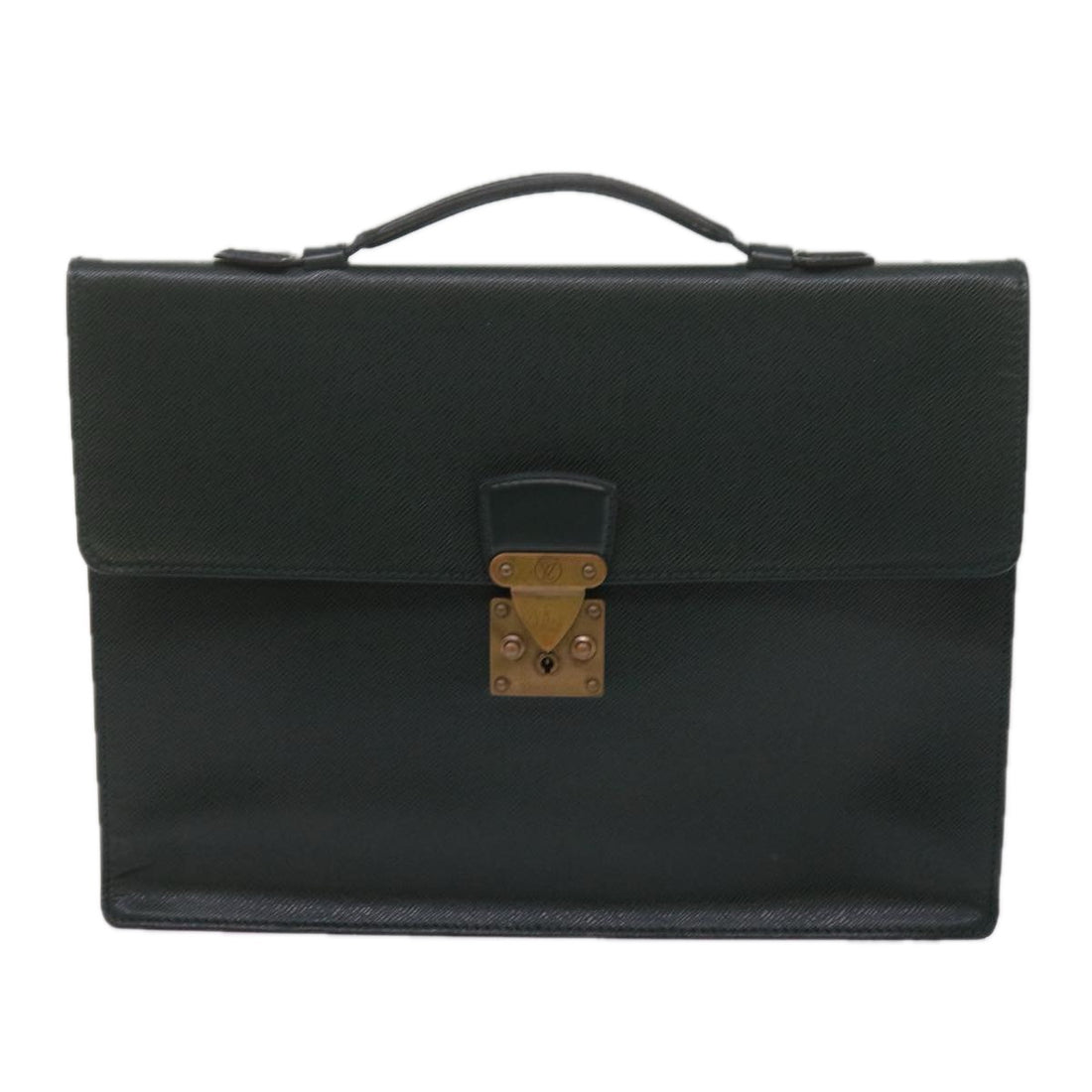 Louis Vuitton Robusto Green Leather Briefcase Bag