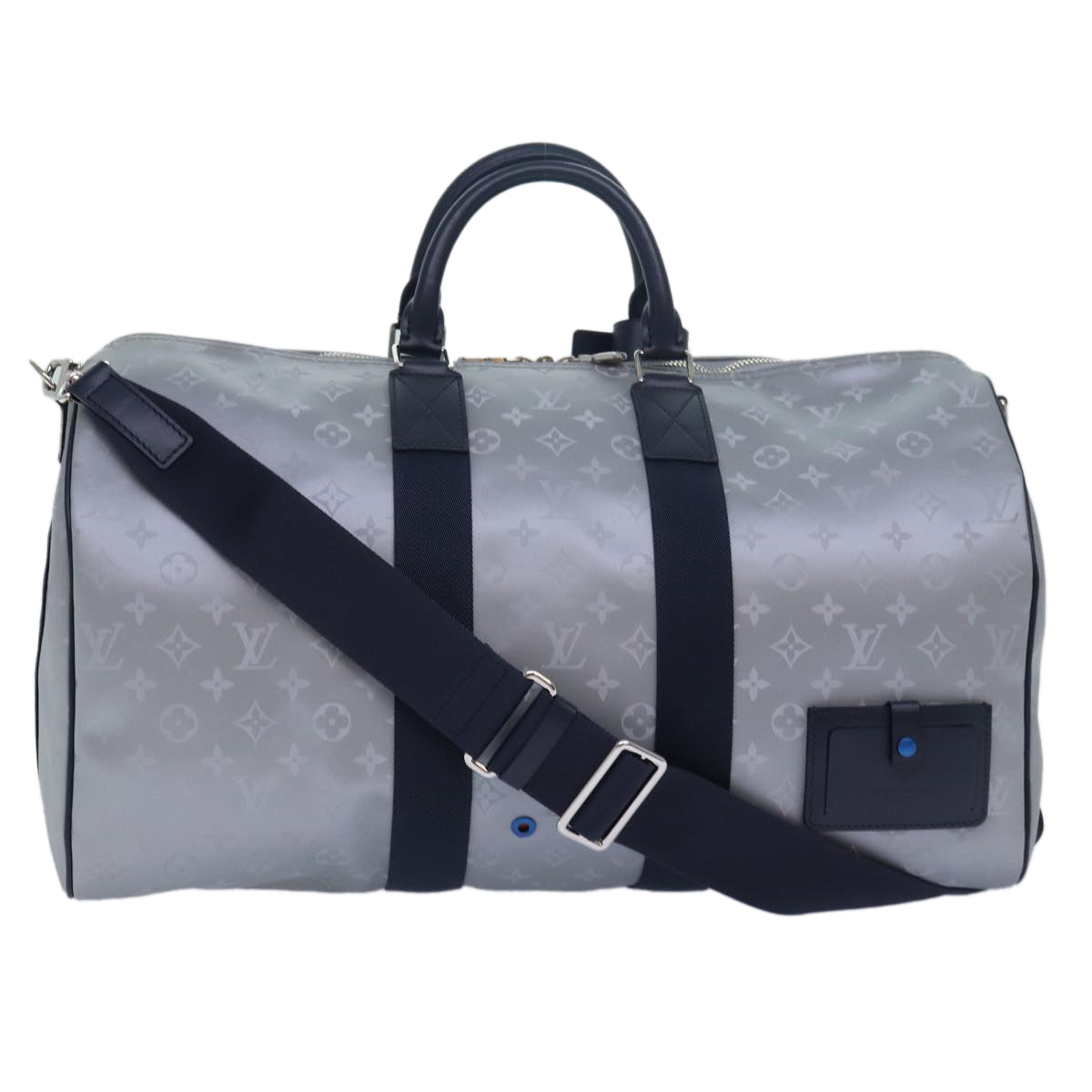 Louis Vuitton Keepall Bandouliere 50 Silver Canvas Travel Bag