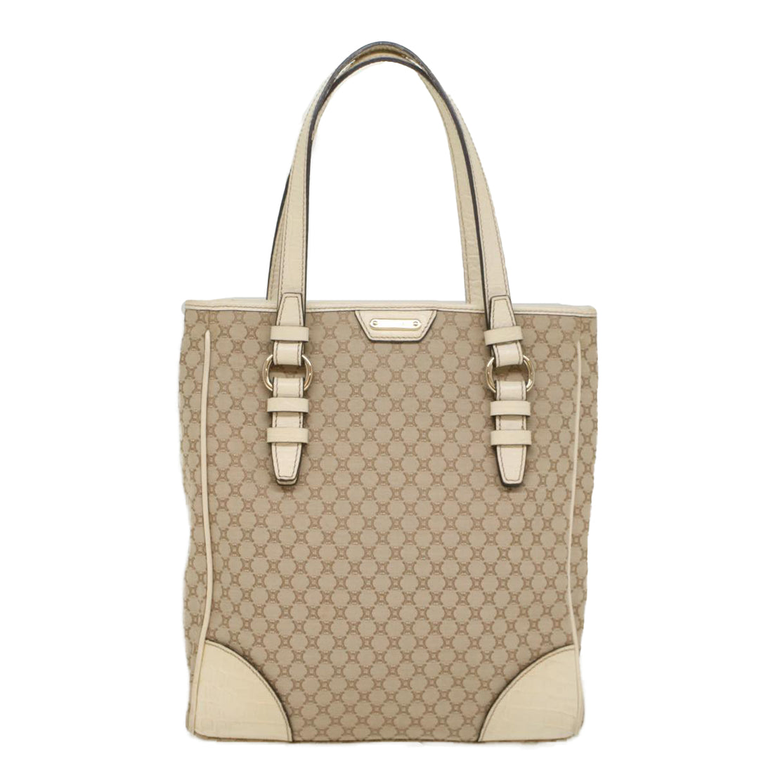 Céline Macadam Beige Canvas Tote Bag