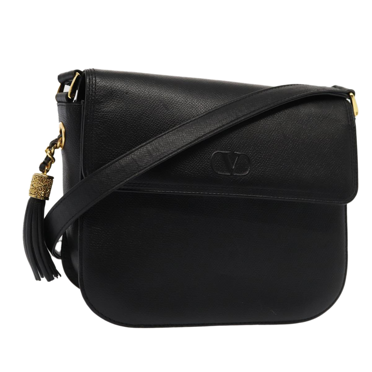 Valentino Garavani Black Leather Shoulder Bag