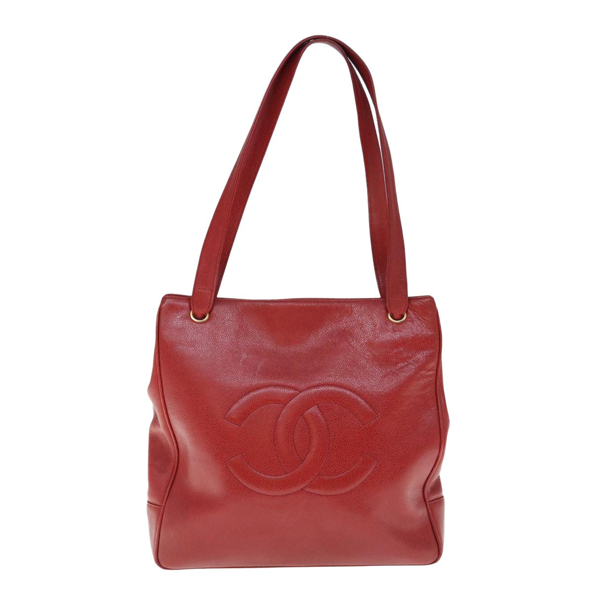 Chanel Red Leather Shoulder Bag