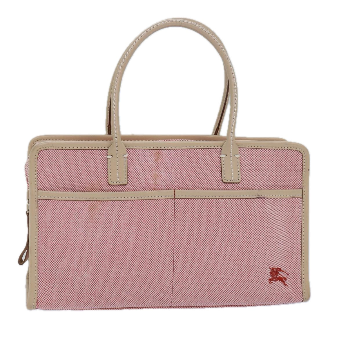 Burberry Nova Check Pink Canvas Handbag 