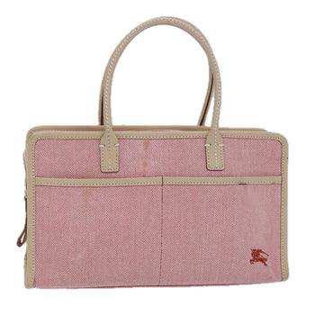 Burberry Nova Check Pink Canvas Handbag 