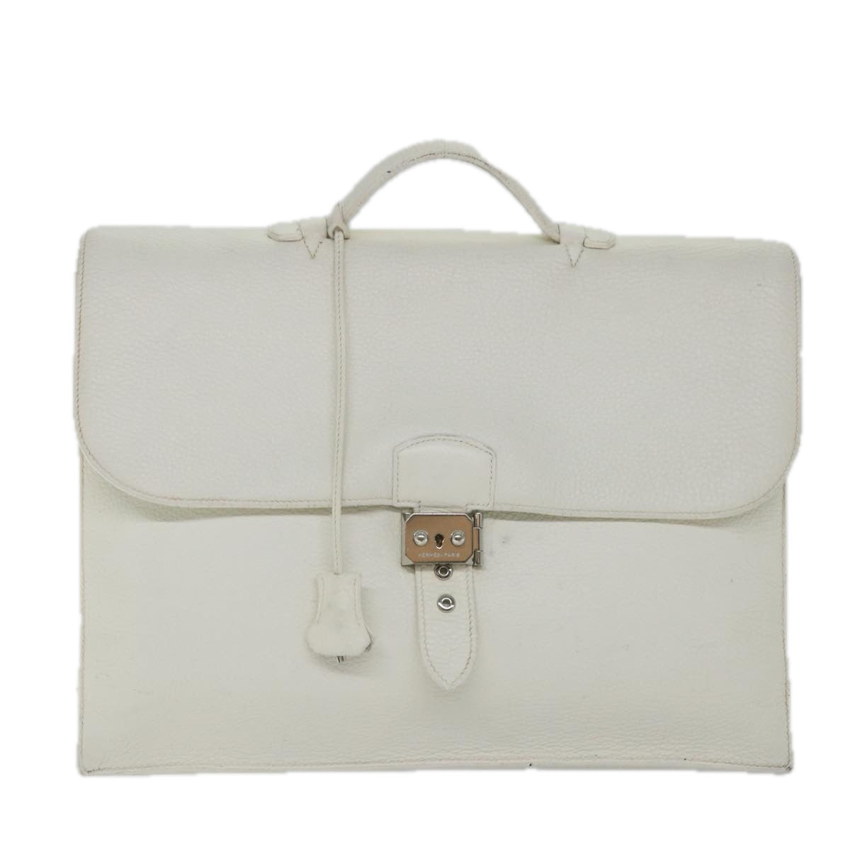 Hermès -- White Leather Handbag 