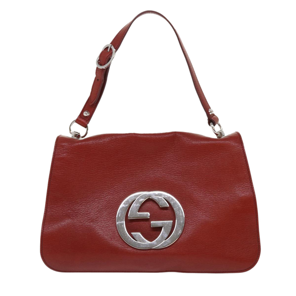 Gucci Interlocking G Red Leather Shoulder Bag