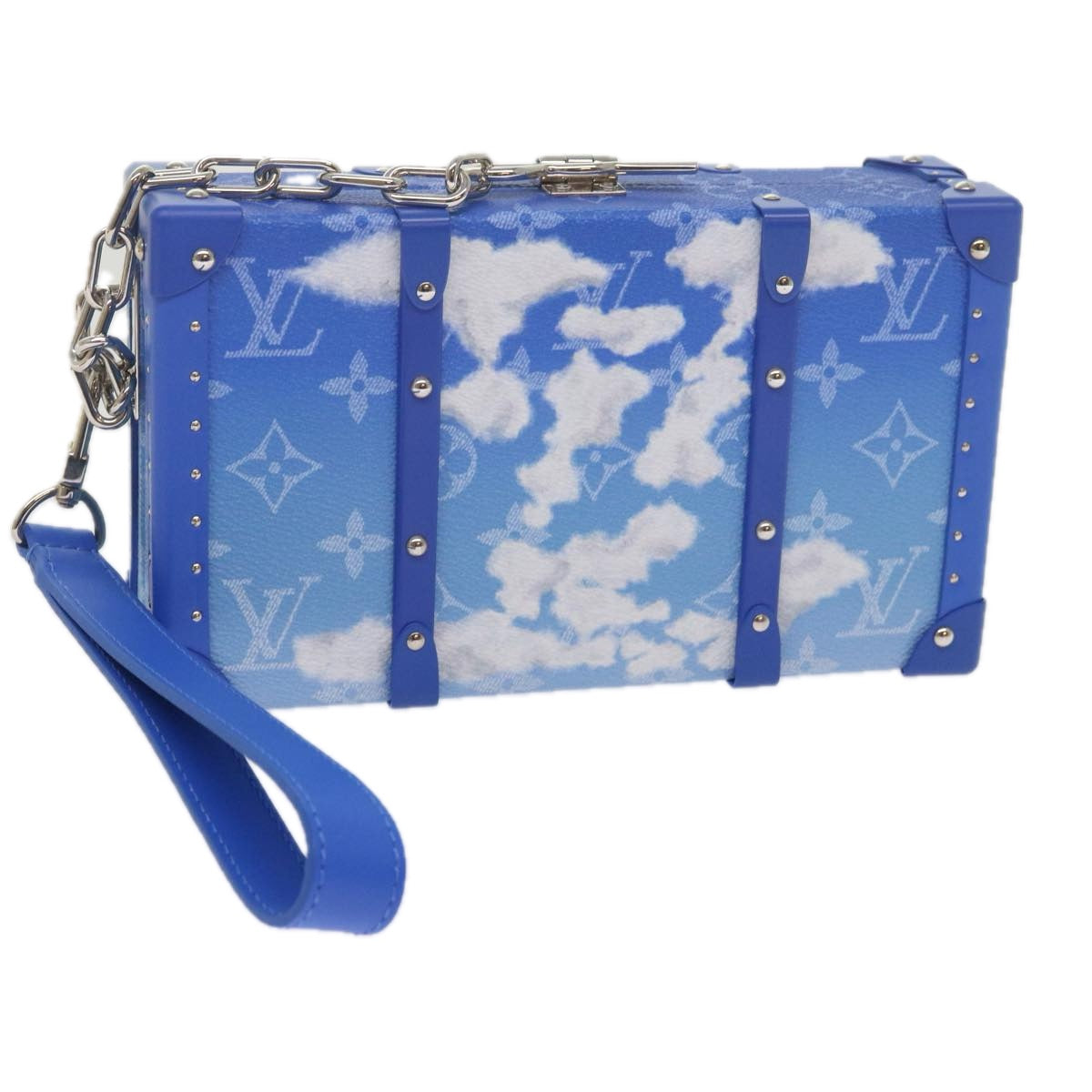 Louis Vuitton Blue Leather Clutch Bag