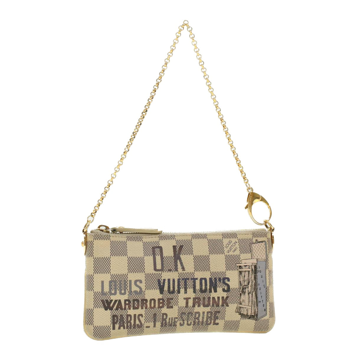 Louis Vuitton Pochette Beige Canvas Clutch Bag