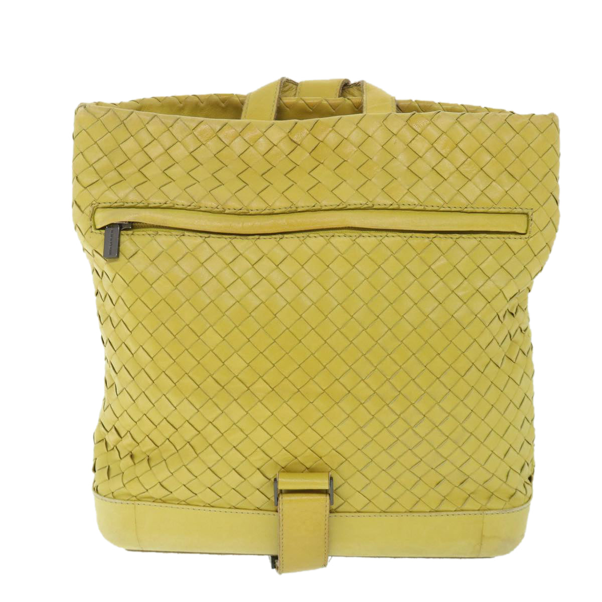 Bottega Veneta Intrecciato Yellow Leather Shoulder Bag