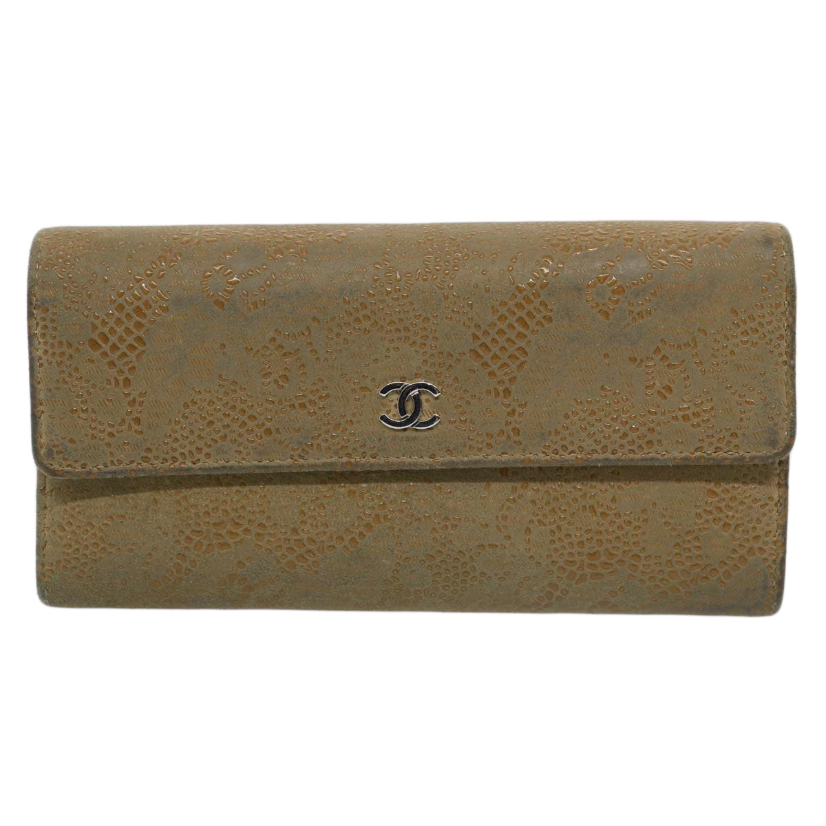 Chanel Beige Suede Wallet 