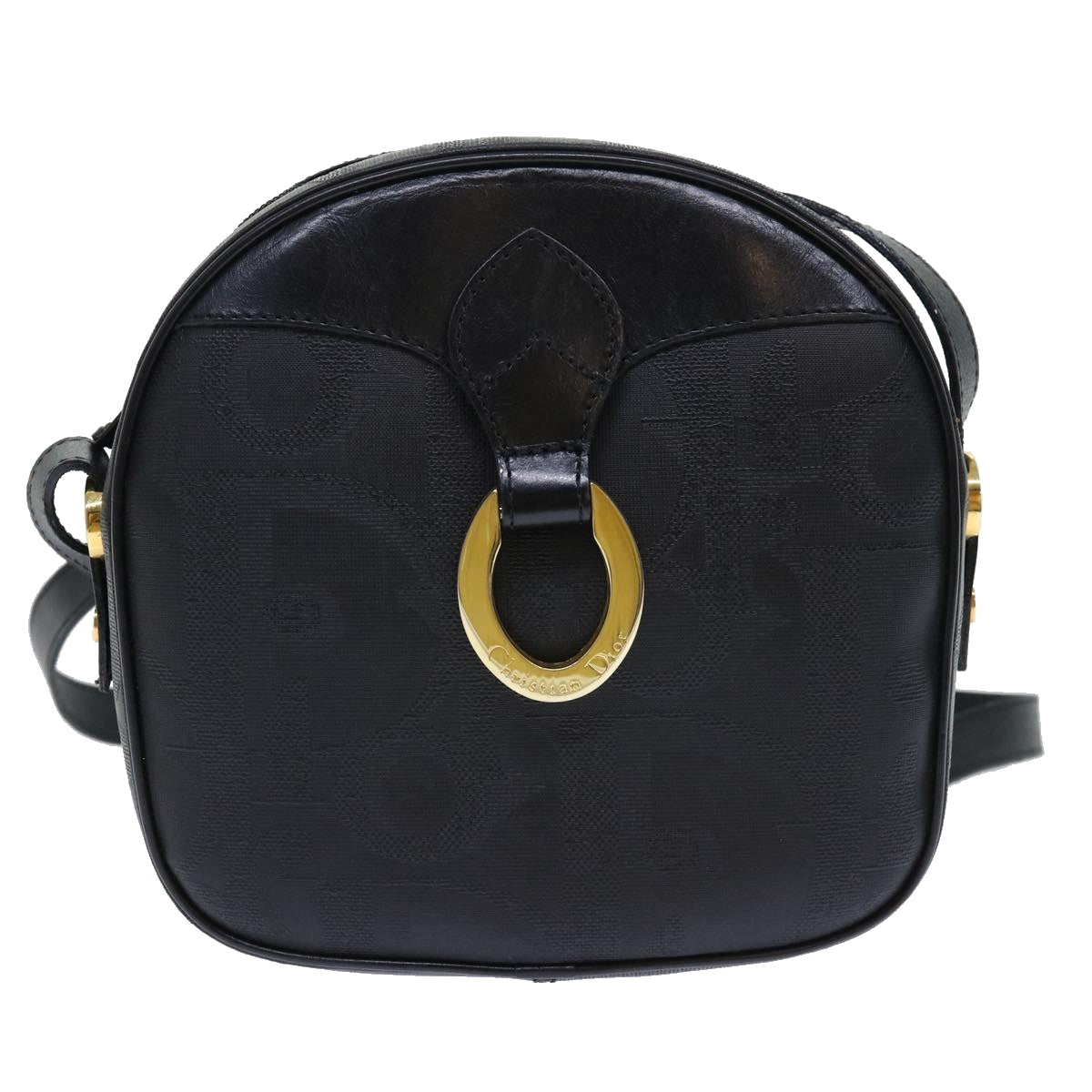 Dior Oblique Black Leather Shoulder Bag