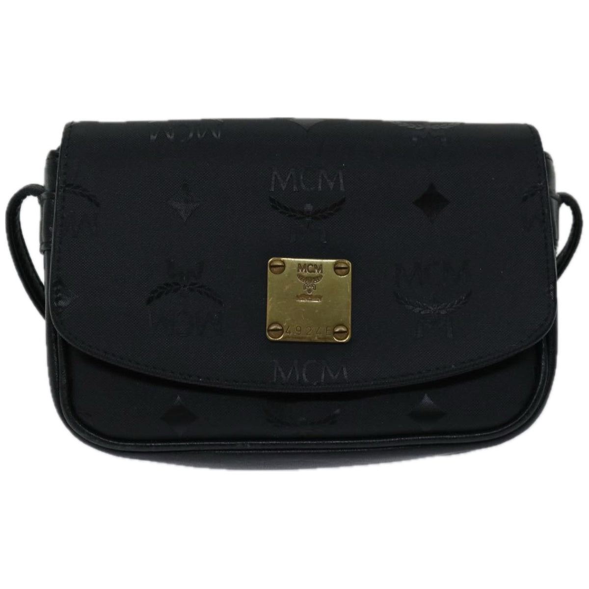 MCM Visetos Black Synthetic Shoulder Bag