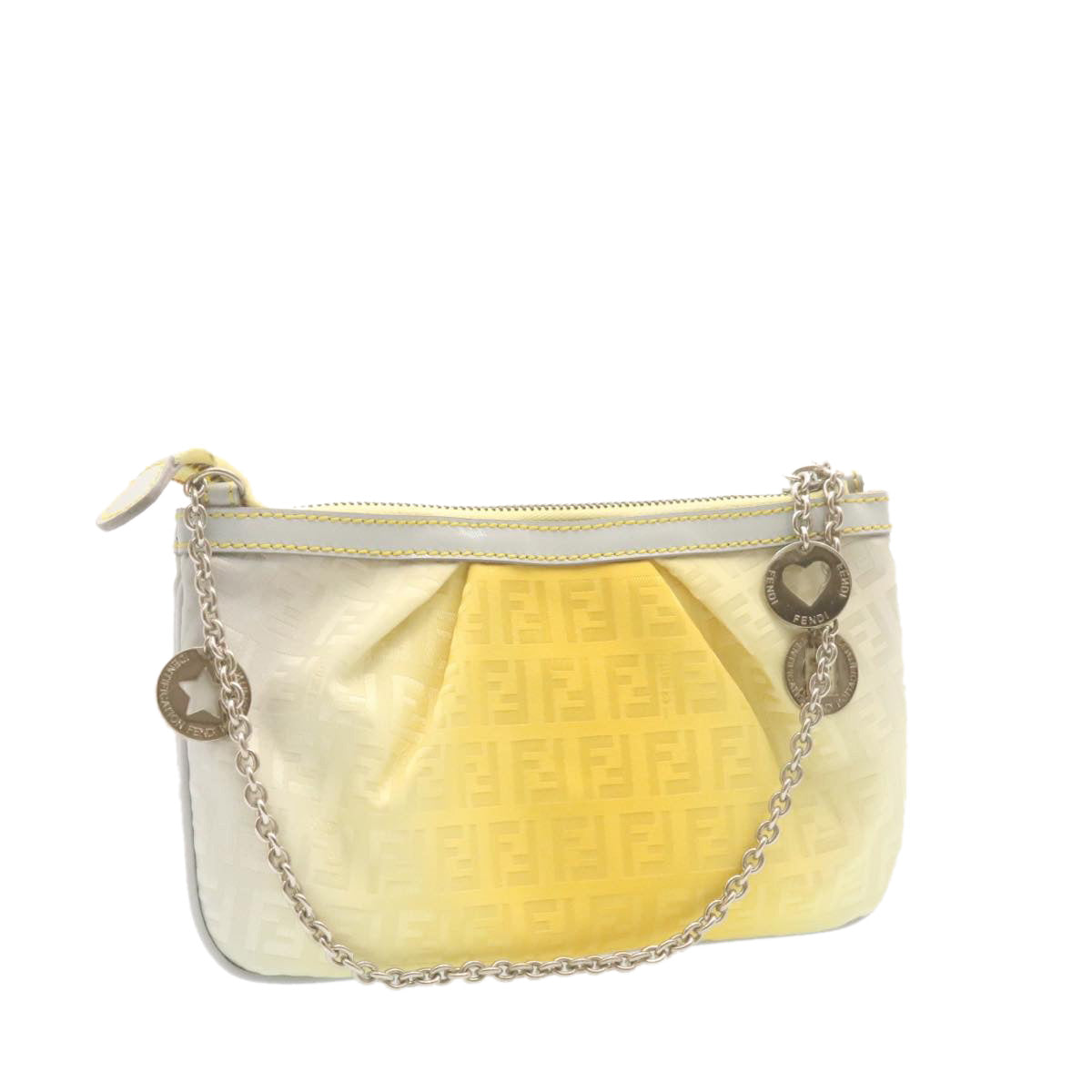 Fendi Yellow Synthetic Clutch Bag