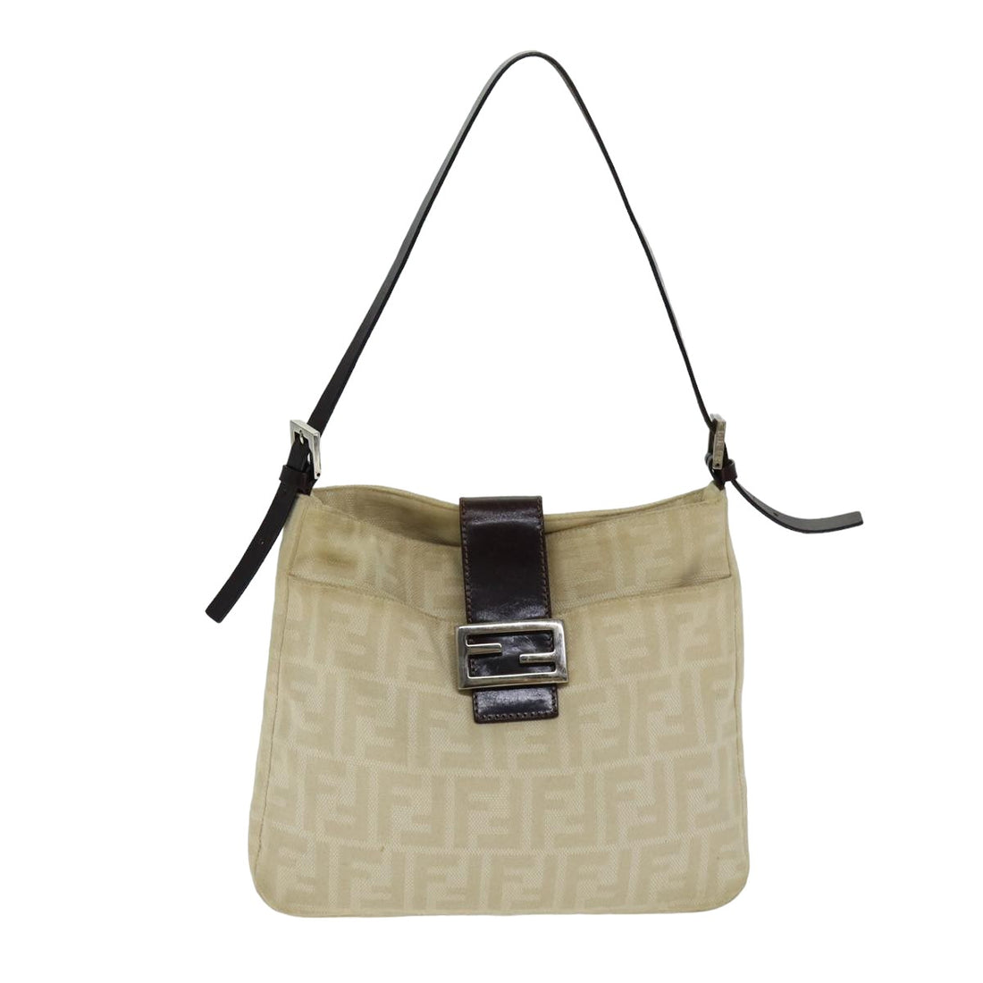 Fendi Zucca Beige Canvas Shoulder Bag