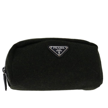 Prada Khaki Wool Clutch Bag