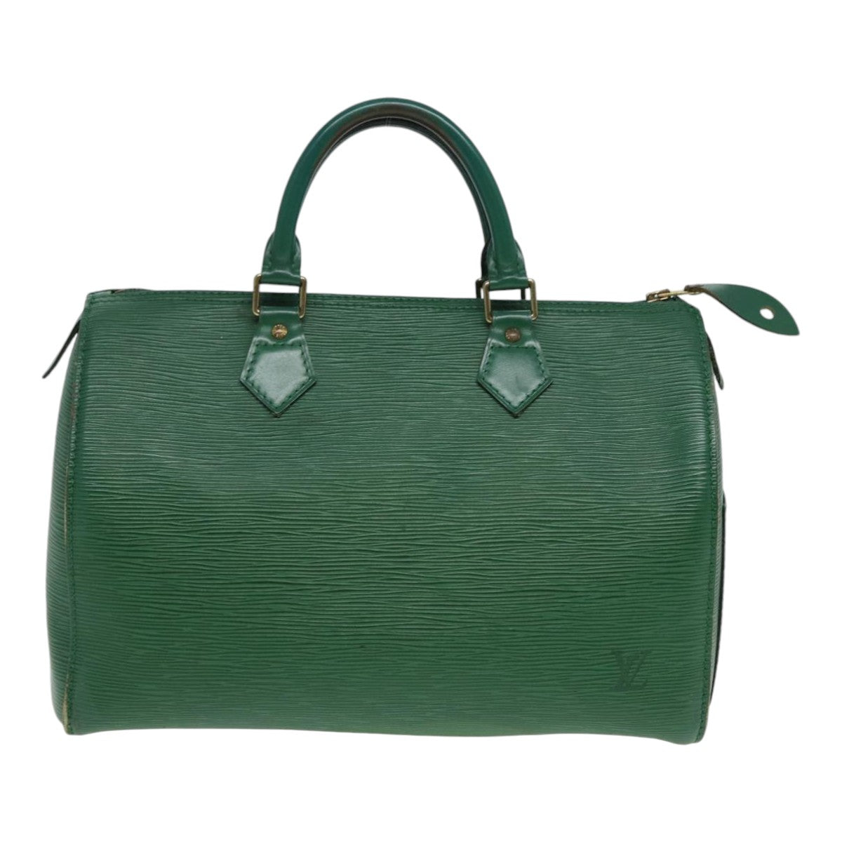 Louis Vuitton Speedy Green Leather Handbag 