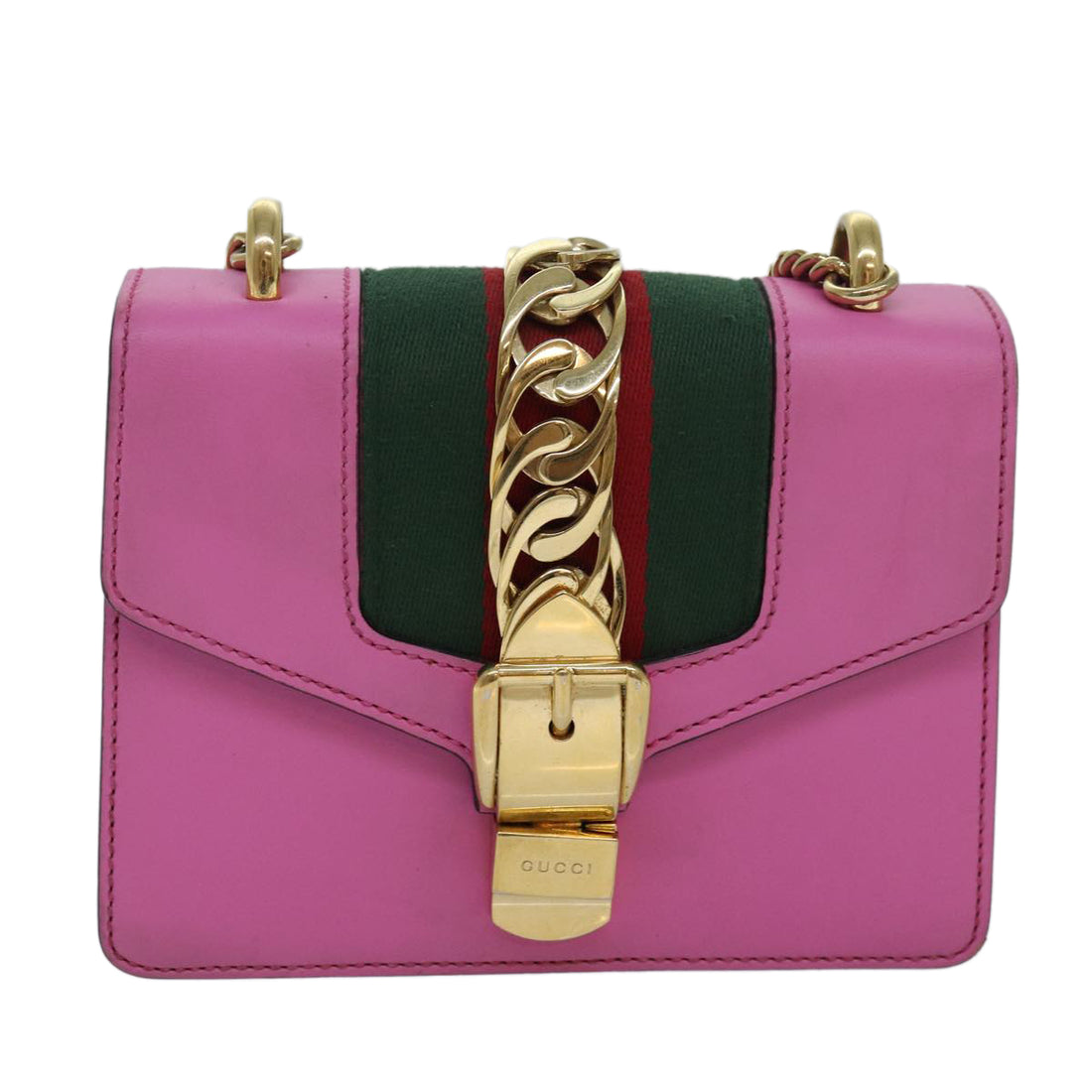 Gucci Sylvie Pink Leather Shoulder Bag