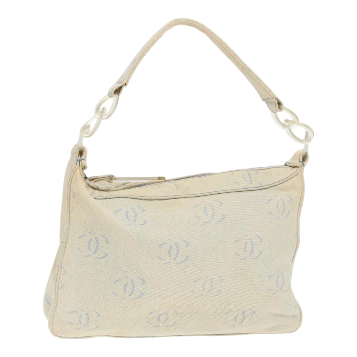 Chanel Coco Mark Blue Canvas Shoulder Bag