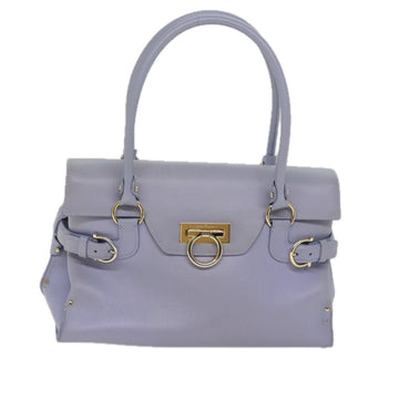 Salvatore Ferragamo Purple Leather Shopper Bag