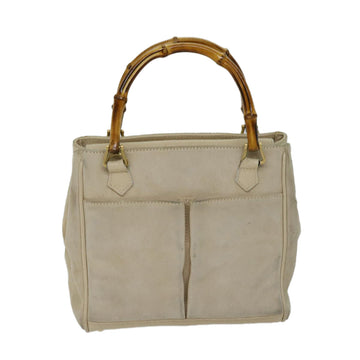 Gucci Bamboo Beige Suede Handbag 