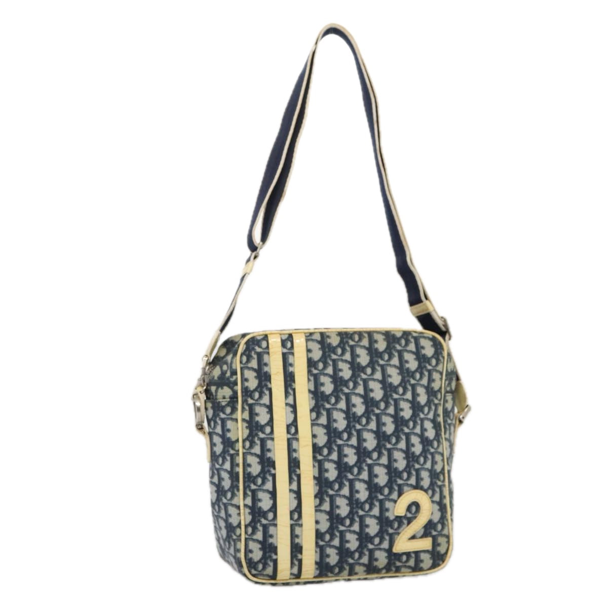 Dior Trotteur Navy Canvas Shoulder Bag