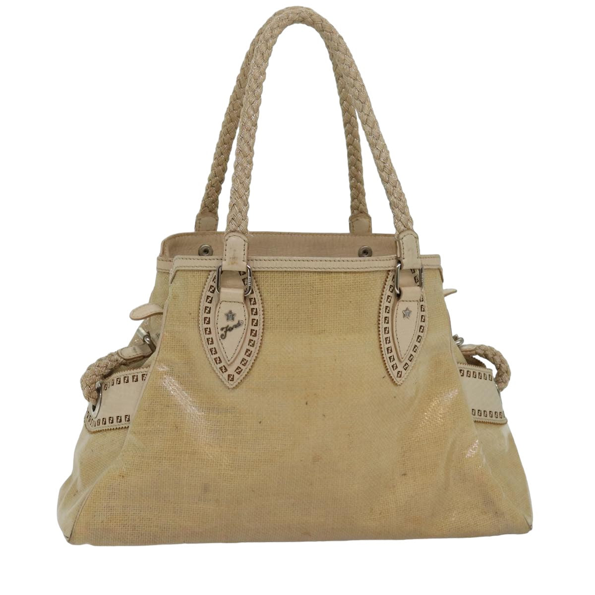 Fendi Beige Vinyl Handbag 