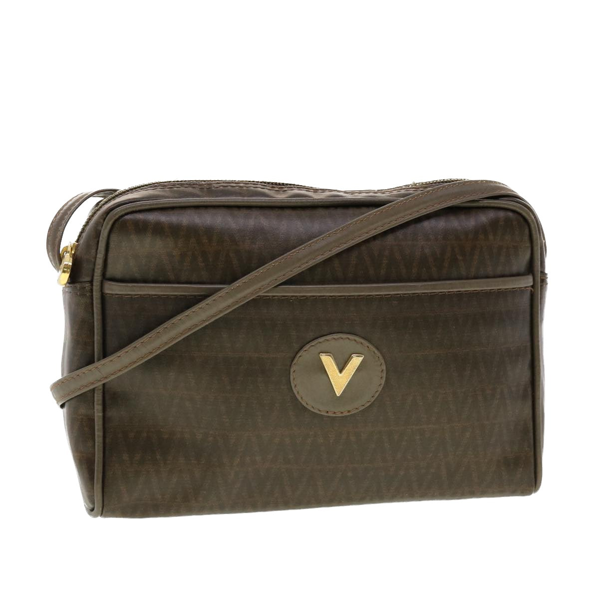 Valentino Garavani Brown Canvas Shoulder Bag