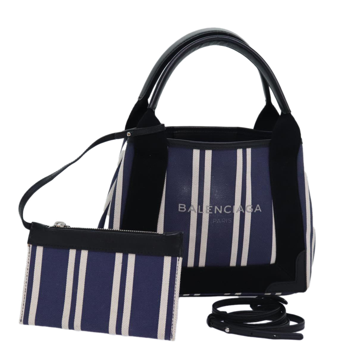 Balenciaga Navy Navy Canvas Handbag 