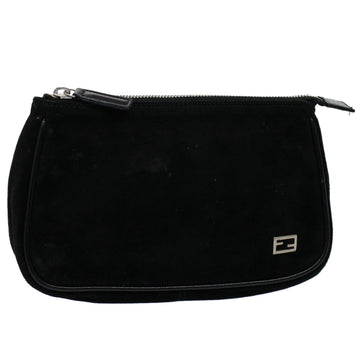 Fendi Black Suede Clutch Bag