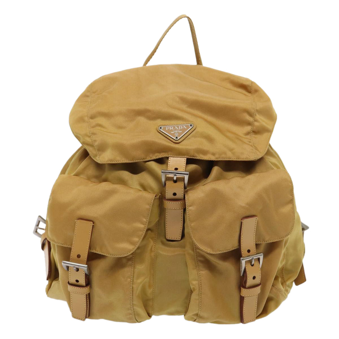 Prada Tessuto Yellow Synthetic Backpack Bag