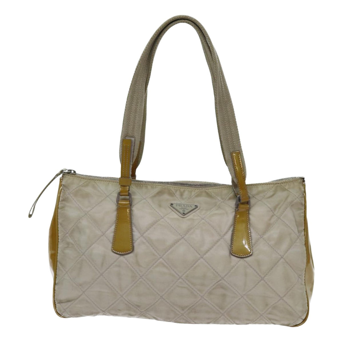 Prada Beige Canvas Shoulder Bag