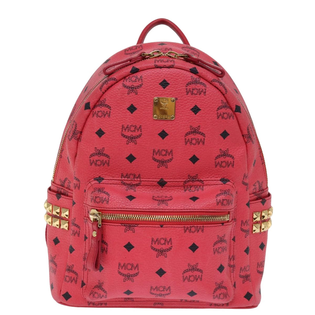 MCM Stark Pink Canvas Backpack Bag