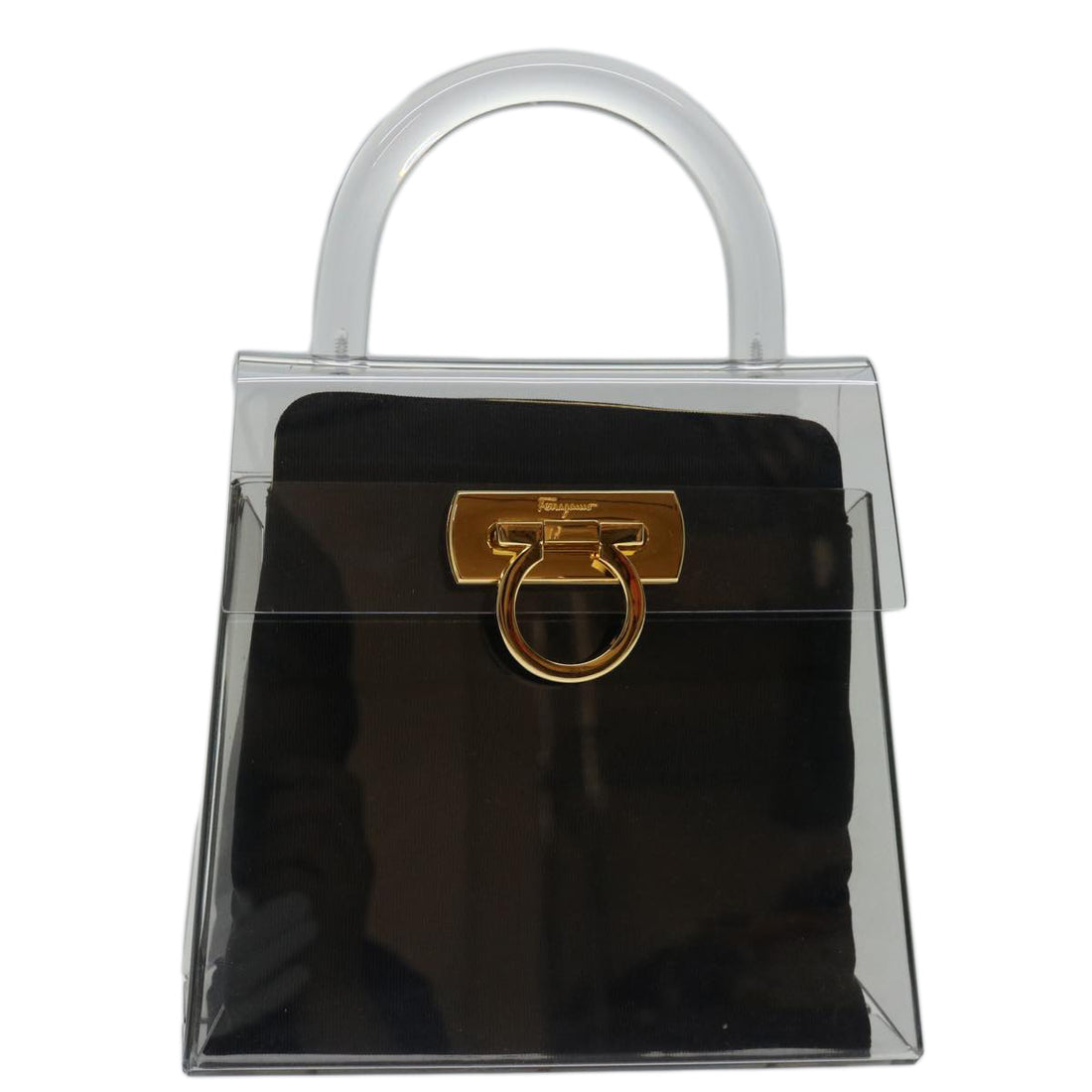 Salvatore Ferragamo Gancini Transparent Plastic Handbag 